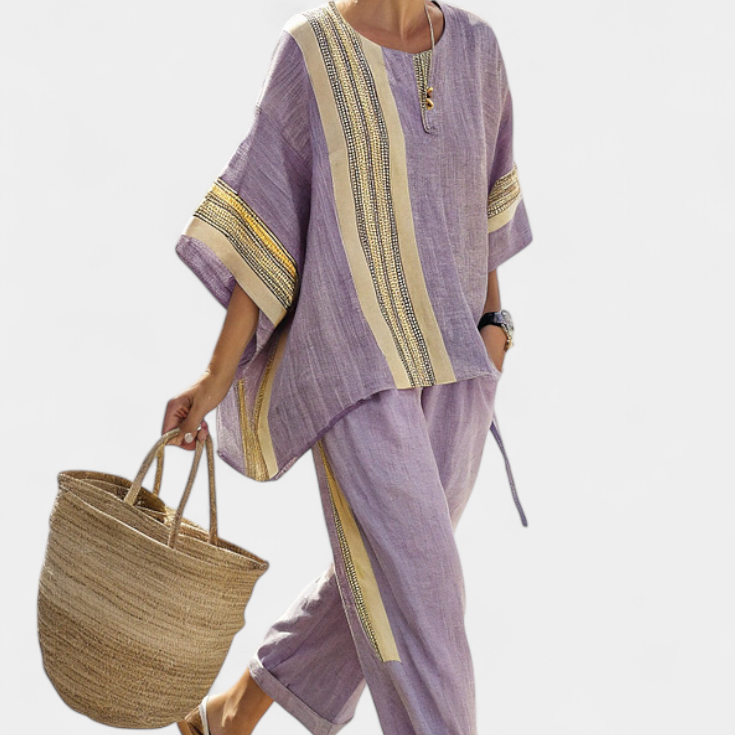 Lorena - Boho-Linen- und Bambus-Set