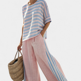 Cecilia - Set aus Bambus-Leinen in Rosa