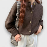 Beata - Kurzer Strick-Cardigan mit Stehkragen
