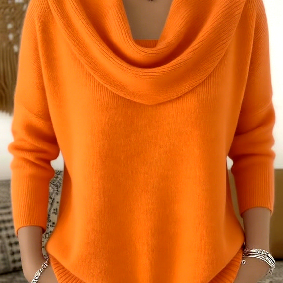 Pullover mit Wasserfallkragen