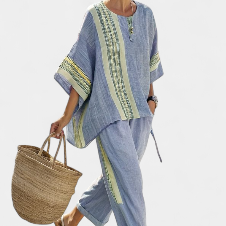 Lorena - Boho-Linen- und Bambus-Set