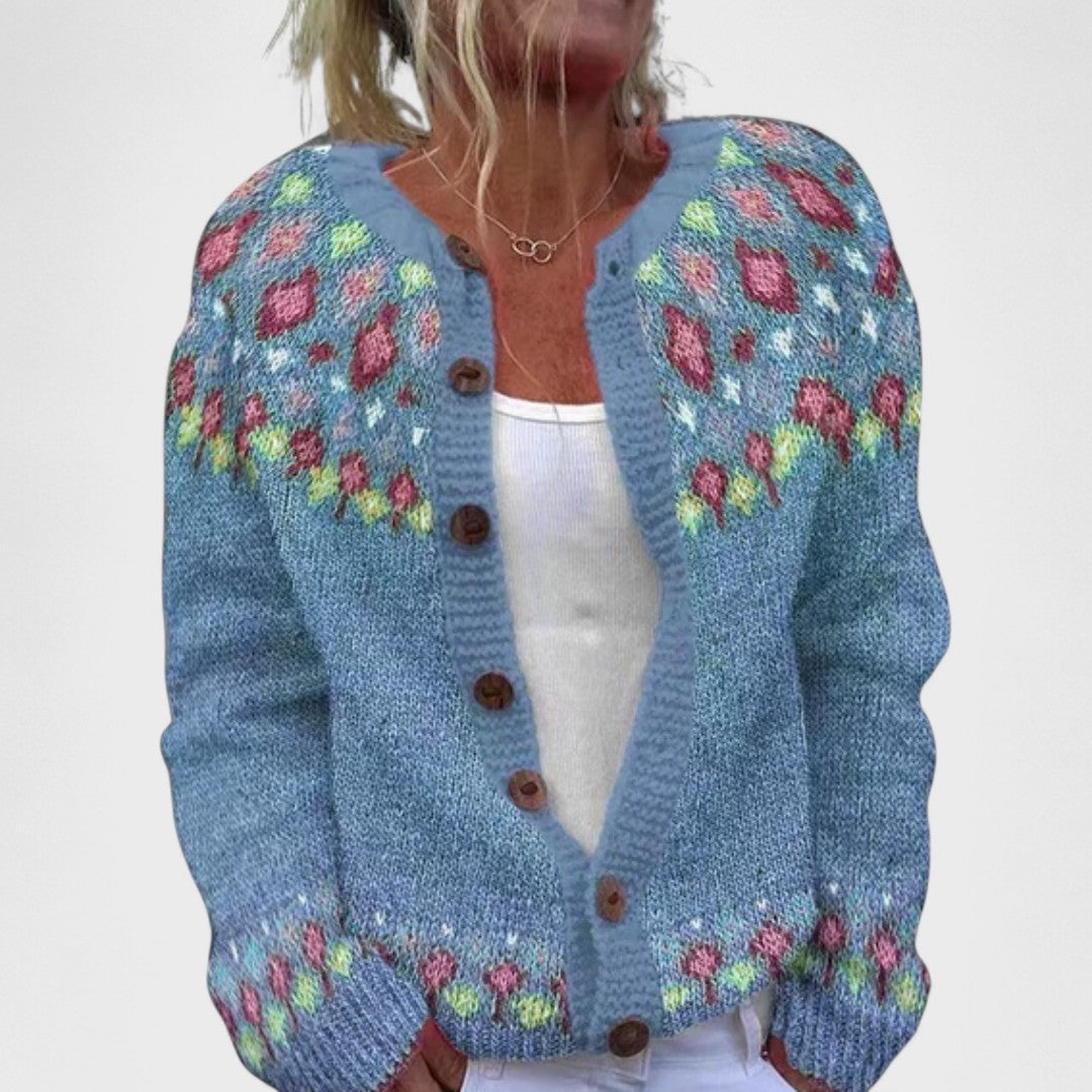 Patrycja - Grobstrick-Cardigan mit Muster