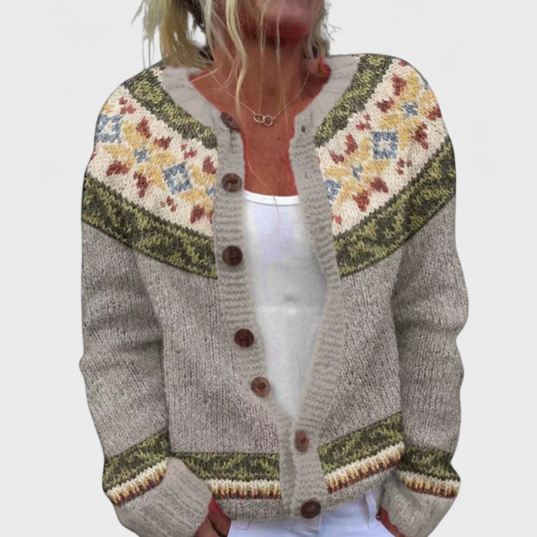 Patrycja - Grobstrick-Cardigan mit Muster