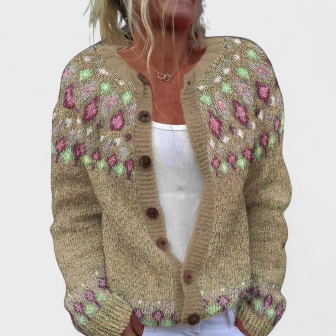 Patrycja - Grobstrick-Cardigan mit Muster