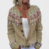 Patrycja - Grobstrick-Cardigan mit Muster
