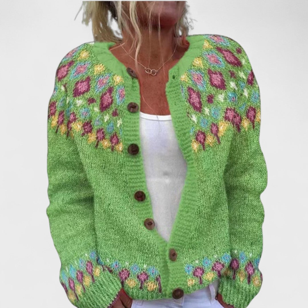 Patrycja - Grobstrick-Cardigan mit Muster