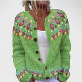 Patrycja - Grobstrick-Cardigan mit Muster