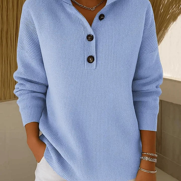 Polo-Pullover mit V-Ausschnitt