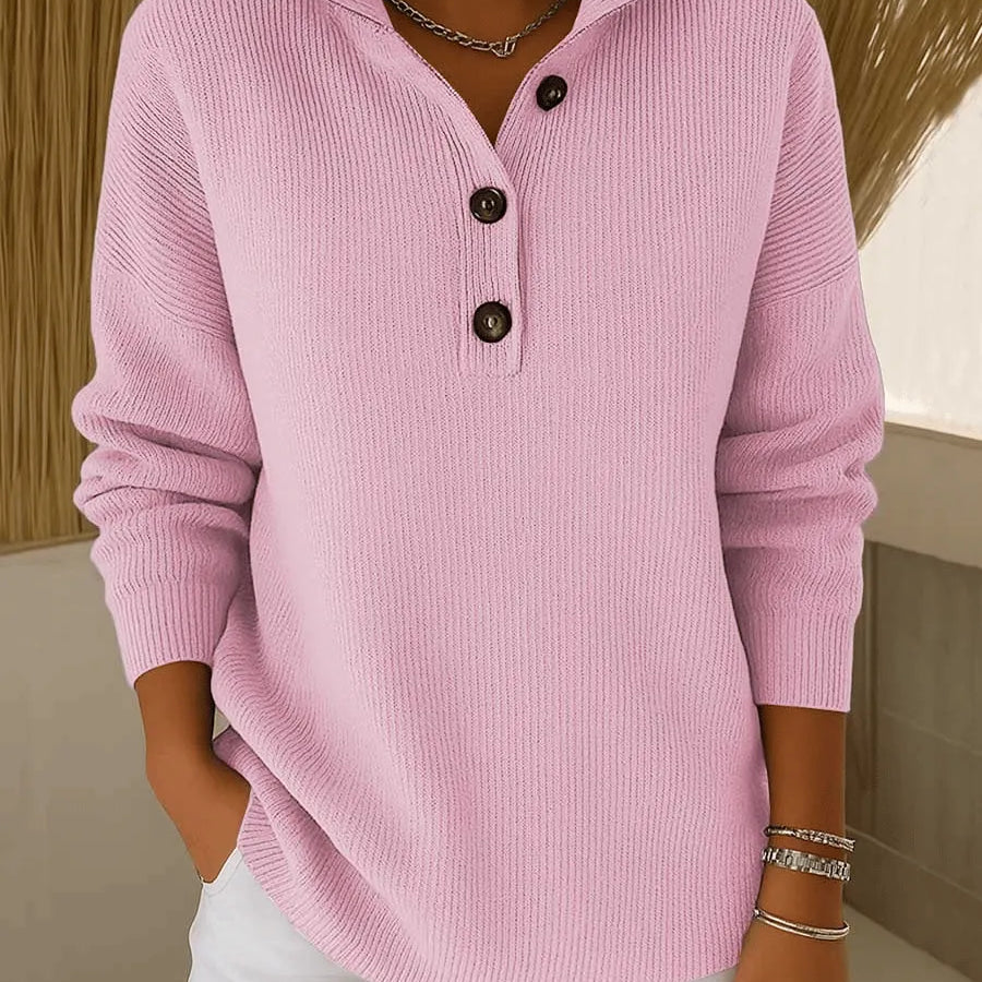 Polo-Pullover mit V-Ausschnitt