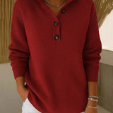 Polo-Pullover mit V-Ausschnitt
