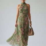 Mirelle | Gathered Halter Midi-Kleid