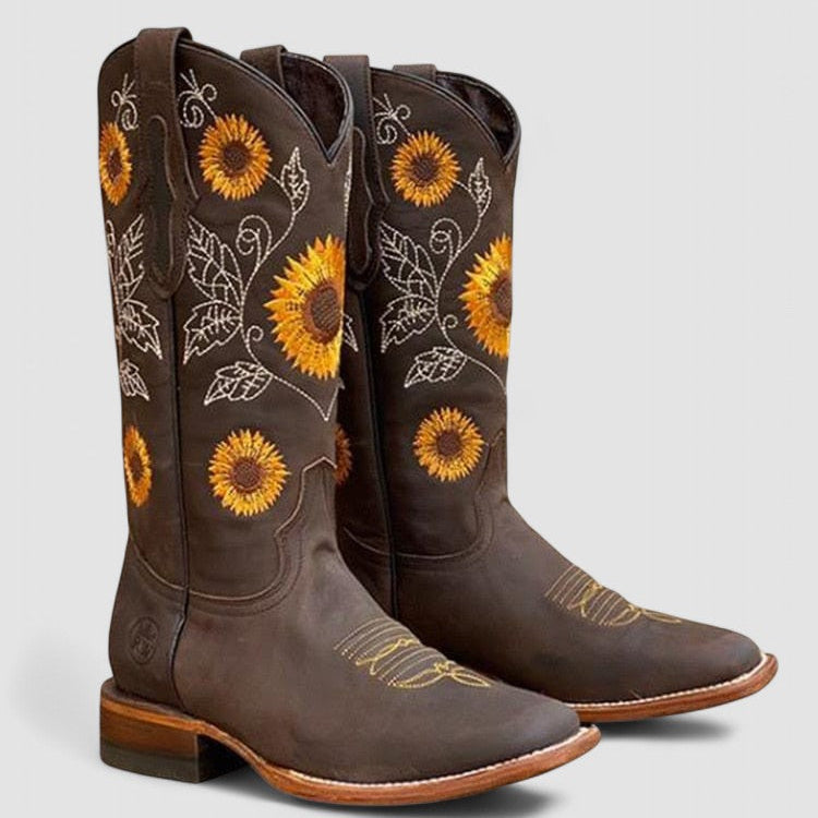 Savannah | Floral-bestickte Western-Stiefel