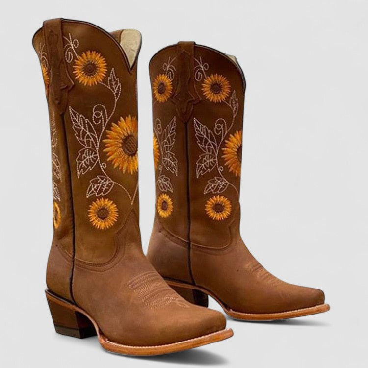 Savannah | Floral-bestickte Western-Stiefel