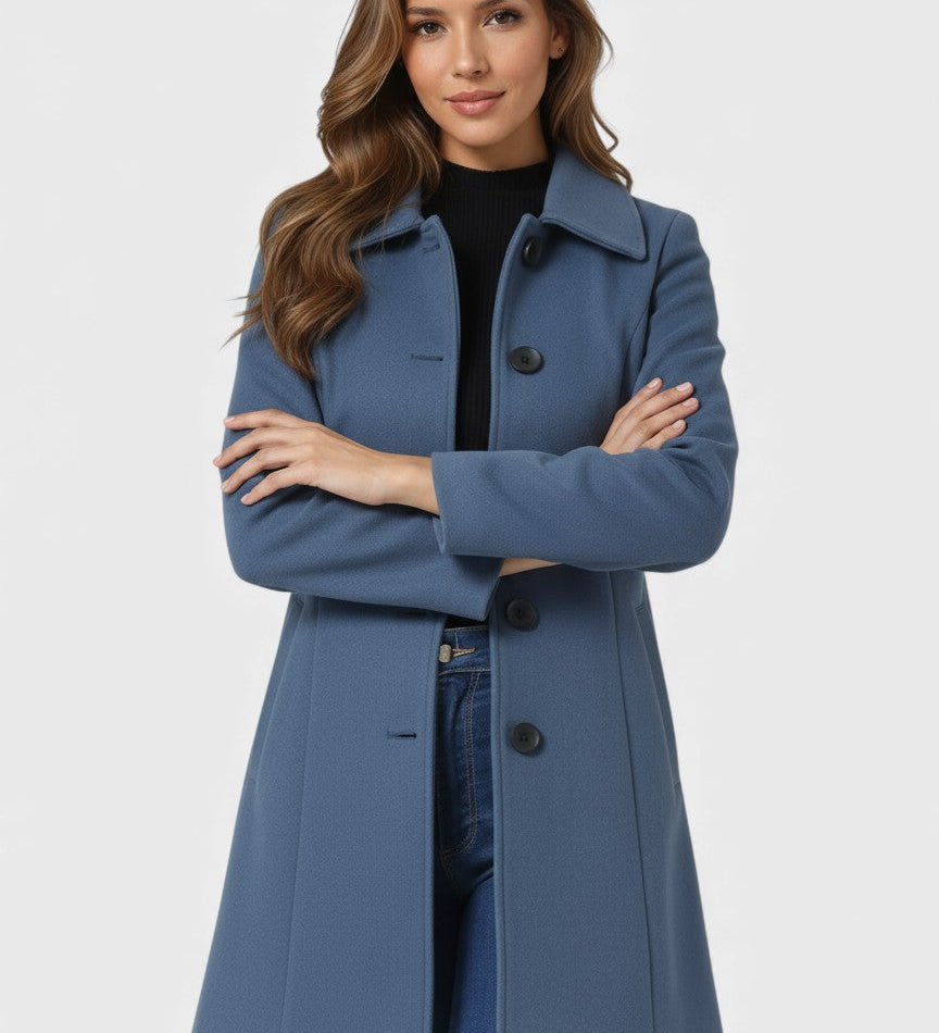 Raquel™ | シンプルボタンの冬用トレンチコート