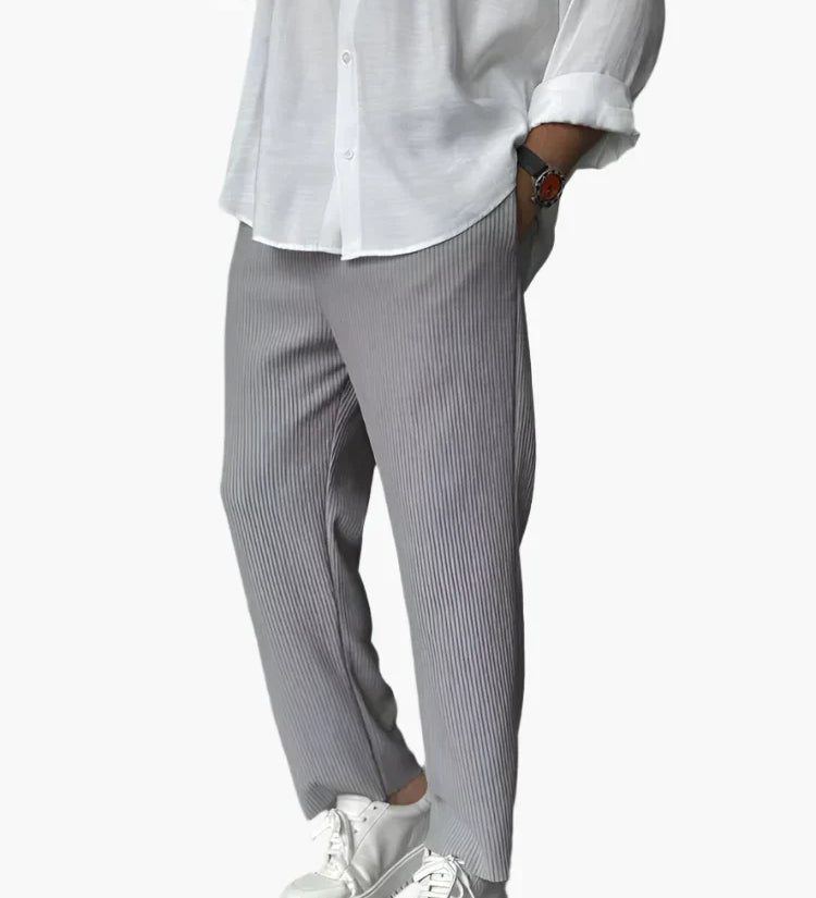 Herren Relax Fit Plissee Hose – Eleganter und Bequemer Alltags- und Business-Look