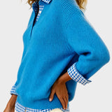 Viktoria - Bunter Pullover mit karierter Patchwork-Optik