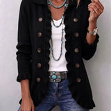 Camille | Elegante Rüschenjacke in Schwarz