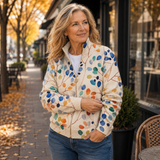 Imogene - Cardigan mit botanischem Blattdruck