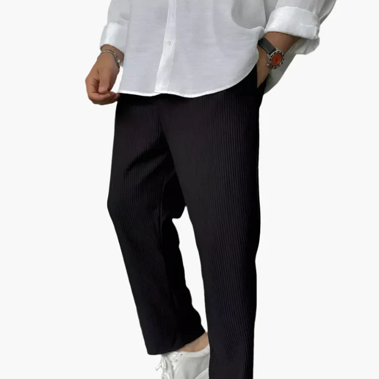 Herren Relax Fit Plissee Hose – Eleganter und Bequemer Alltags- und Business-Look