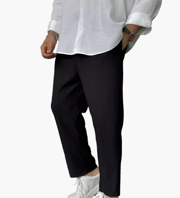 Herren Relax Fit Plissee Hose – Eleganter und Bequemer Alltags- und Business-Look