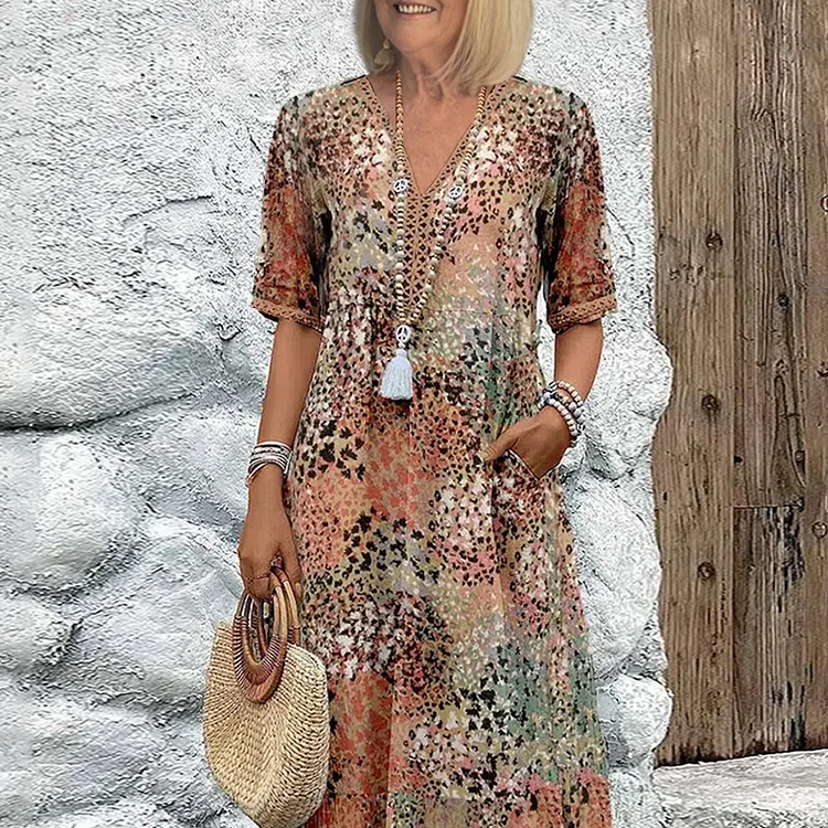 Lia - Damen Midi Kleid