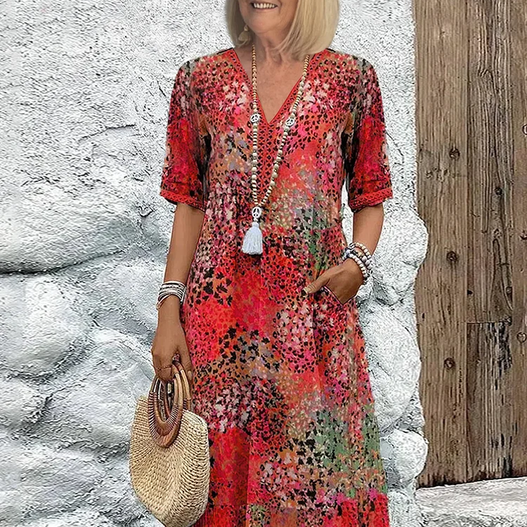 Lia - Damen Midi Kleid