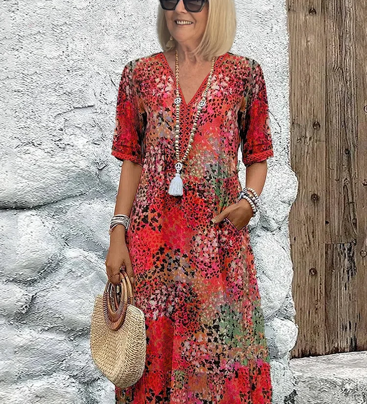 Lia - Damen Midi Kleid