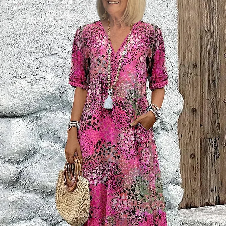 Lia - Damen Midi Kleid
