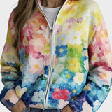 Augusta - Cardigan mit aquarellierten Blumen im Ombre-Stil