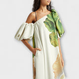 Melody - Asymmetrisches Floral-Maxikleid
