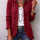 Rosalie | Elegante Rüschenjacke in Weinrot