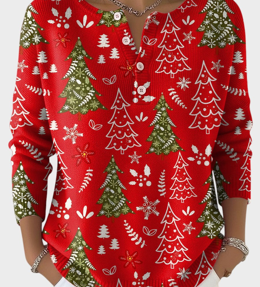 ソフィア™ | 装飾ボタン付きクリスマスセーター