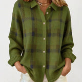 Anny - Karierte Strickjacke mit Kragen