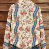 Eulalia - Cardigan mit Kletterrosen auf Satinband