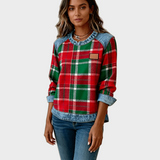 Ivy – Damen Sweatshirt mit Patchwork-Muster