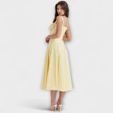 Zipporas - Taillierte Bustierkleid mit modernem Frühlingsblumenprint