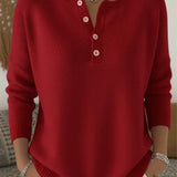 Henley-Strickpullover mit Knöpfen