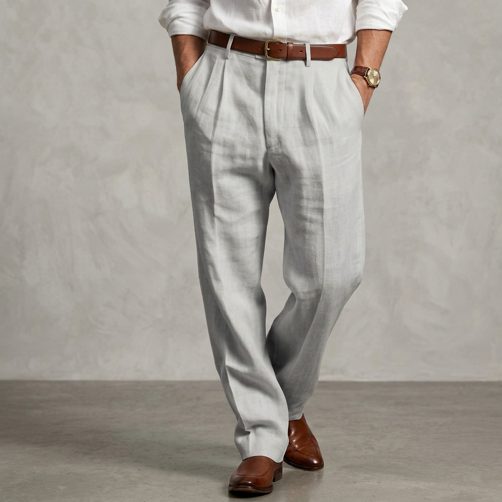 Herren Retro Anzughose mit weitem Bein – Klassisch-elegante Business-Hose