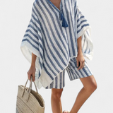 Salome - Gestreiftes Set Bluse und Shorts