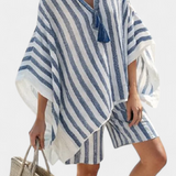 Salome - Gestreiftes Set Bluse und Shorts