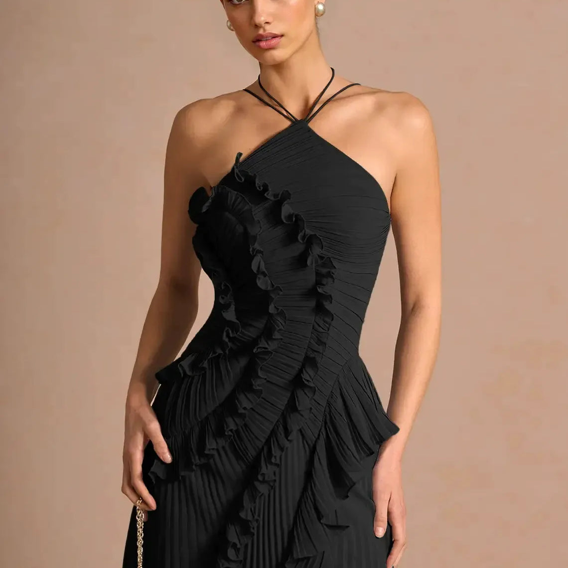 LIYANA | Spiral-Rüschenkleid