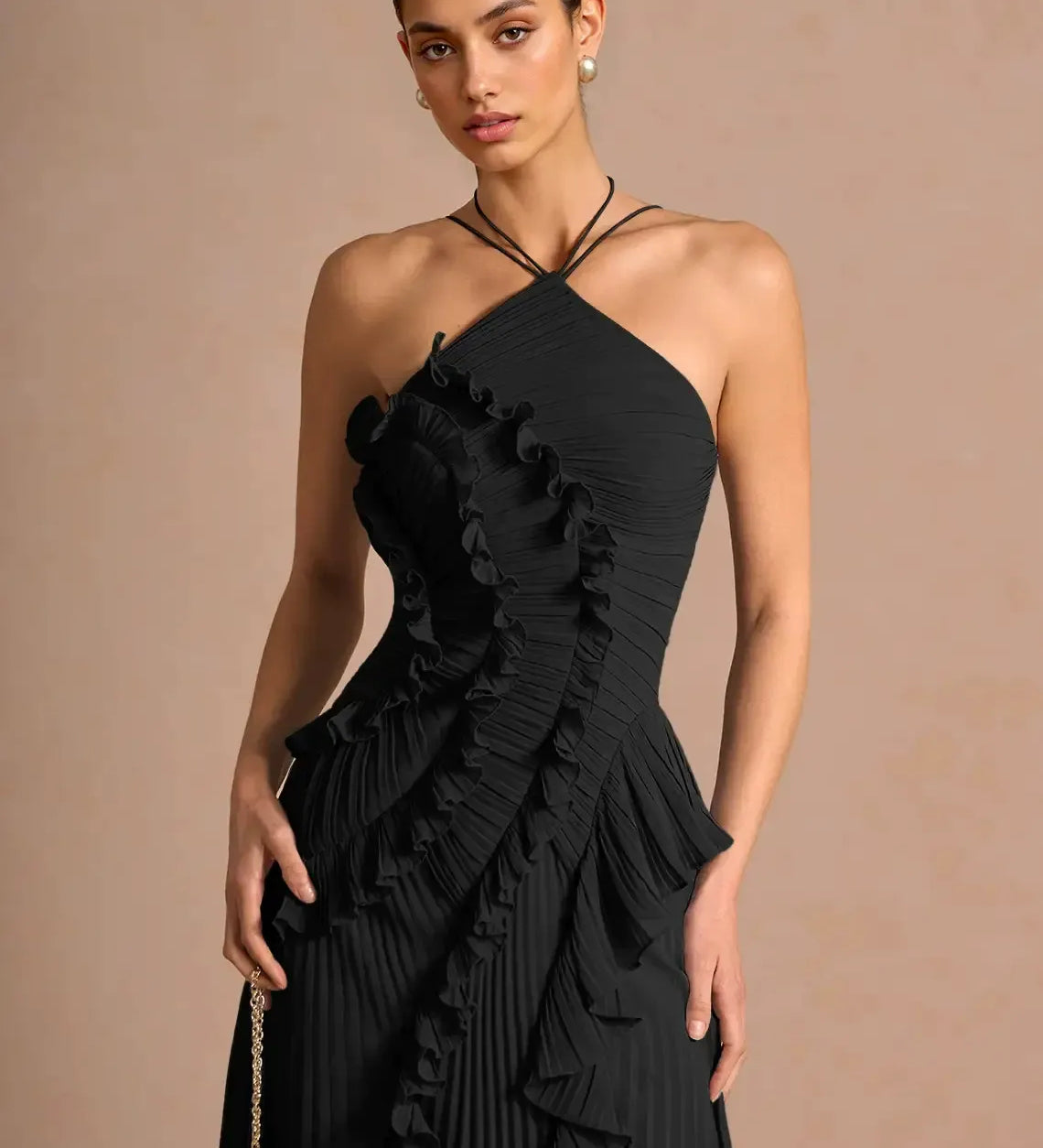 LIYANA | Spiral-Rüschenkleid