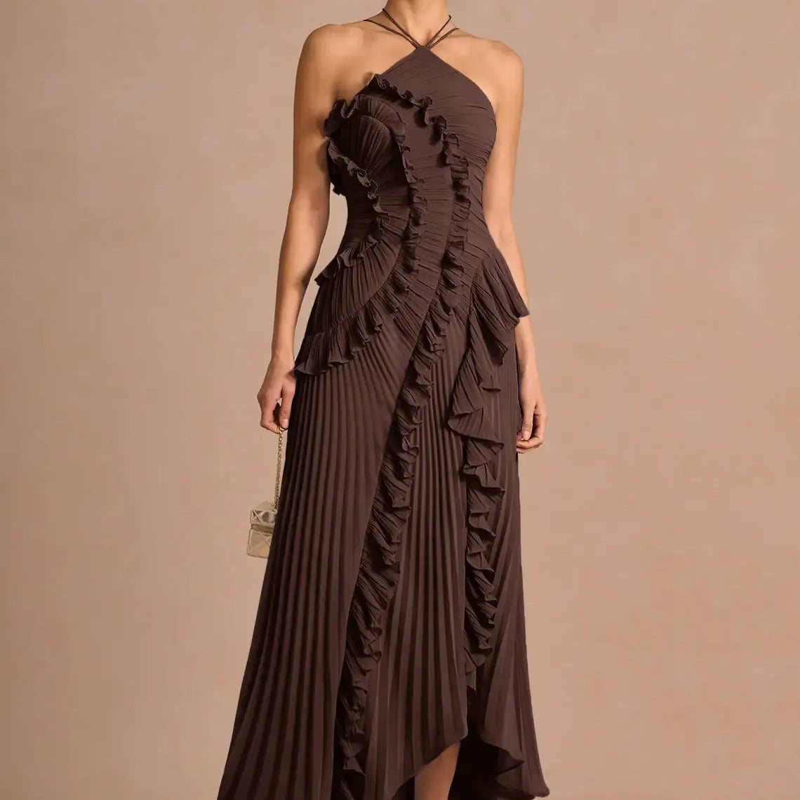 LIYANA | Spiral-Rüschenkleid