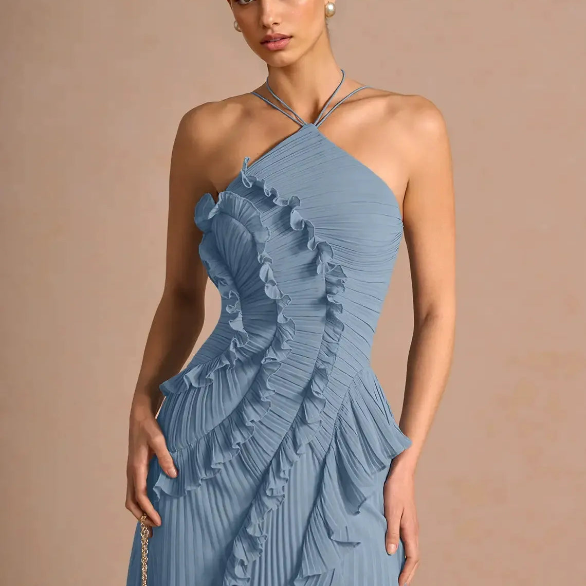 LIYANA | Spiral-Rüschenkleid