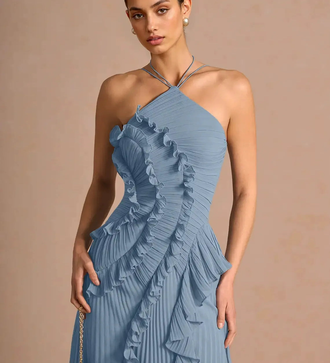 LIYANA | Spiral-Rüschenkleid
