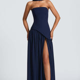 LINA | Trägerloses Maxikleid mit Hohem Schlitz