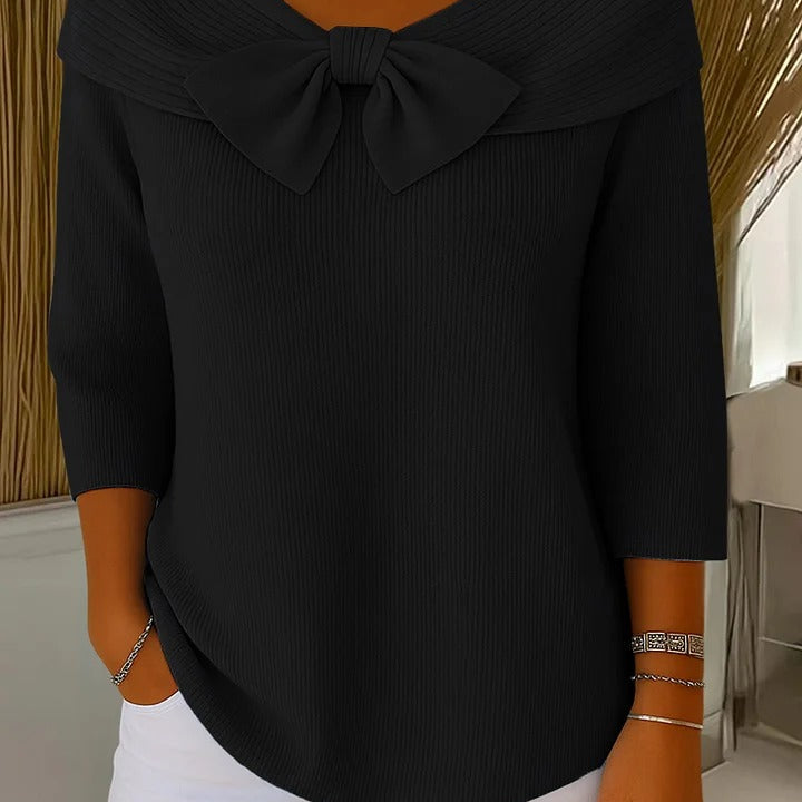 Pullover mit Rundhalsausschnitt und Schleife