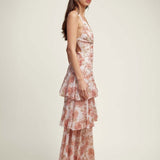 LISA | Florales Volant Maxi Kleid
