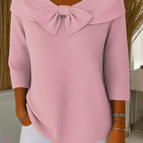 Pullover mit Rundhalsausschnitt und Schleife