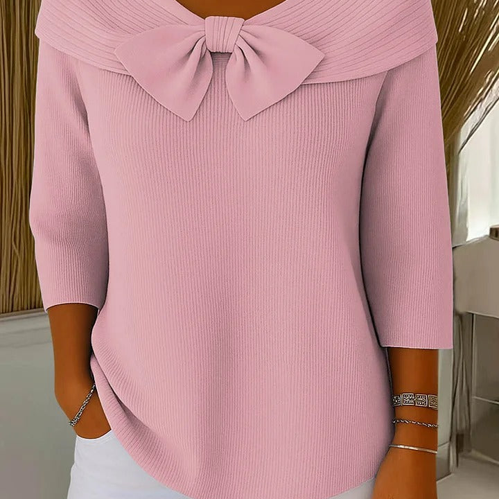 Pullover mit Rundhalsausschnitt und Schleife